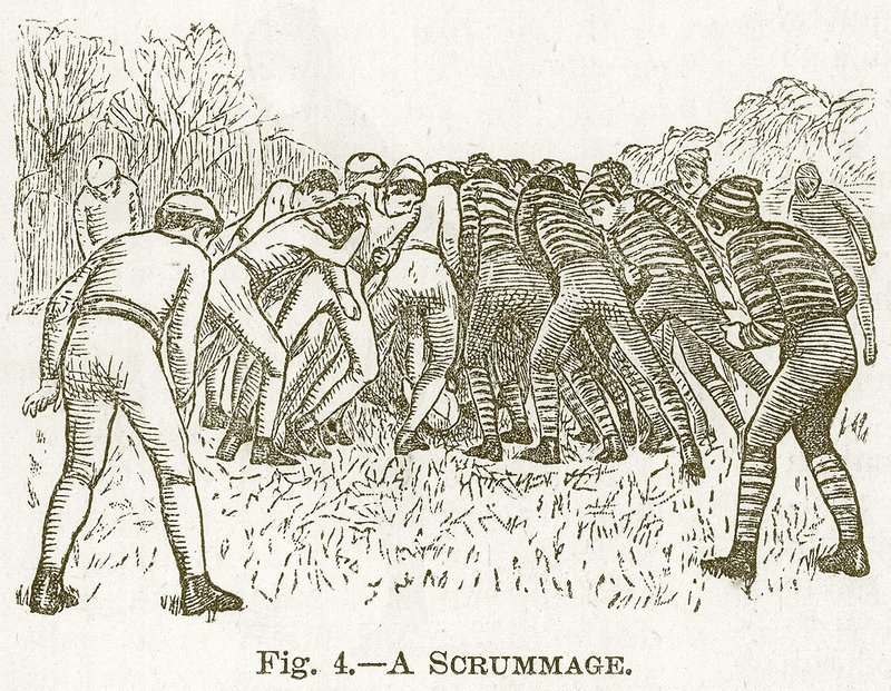 A Scrummage, illustrasjon for Cassells Book of Sports and Pastimes, ca. 1890 av English School