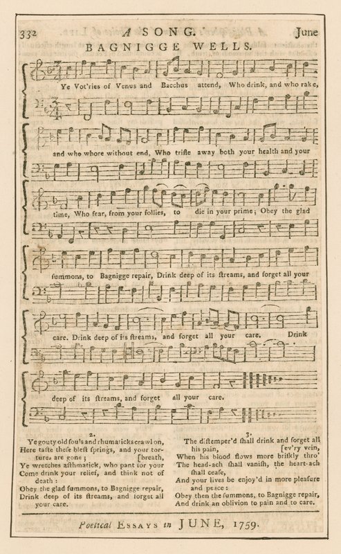 En sang: Bagnigge Wells, London; musikk av English School