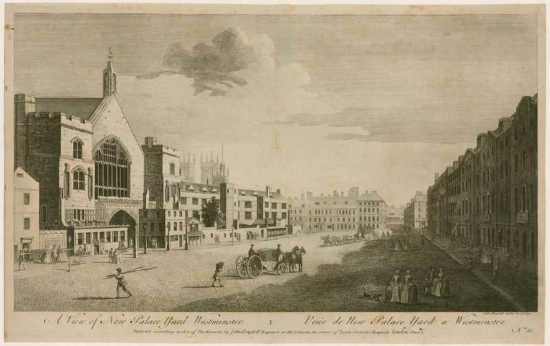 Utsikt over New Palace Yard Westminster av English School
