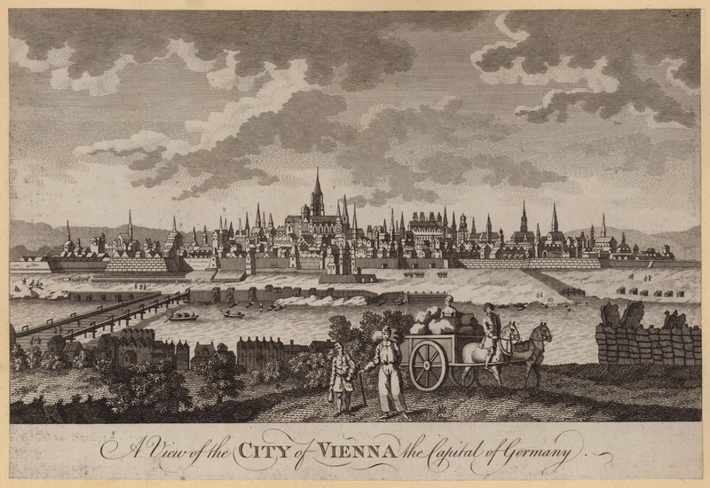 En utsikt over byen Wien, hovedstaden i Tyskland (gravering) av English School