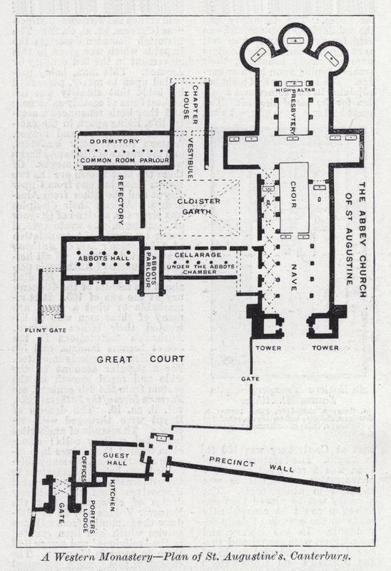Et vestlig kloster, plan for St Augustine