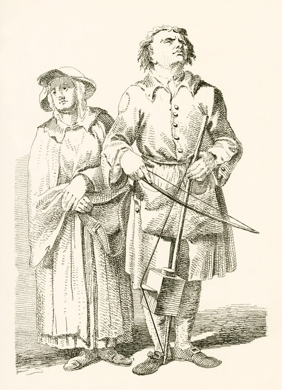 En blind kjeft av de gamle balladene av English School