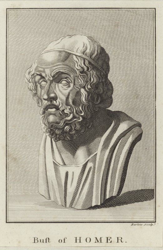 En byste av Homer av English School
