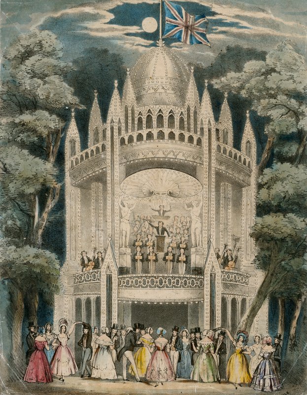 En dans på Vauxhall Gardens, London av English School