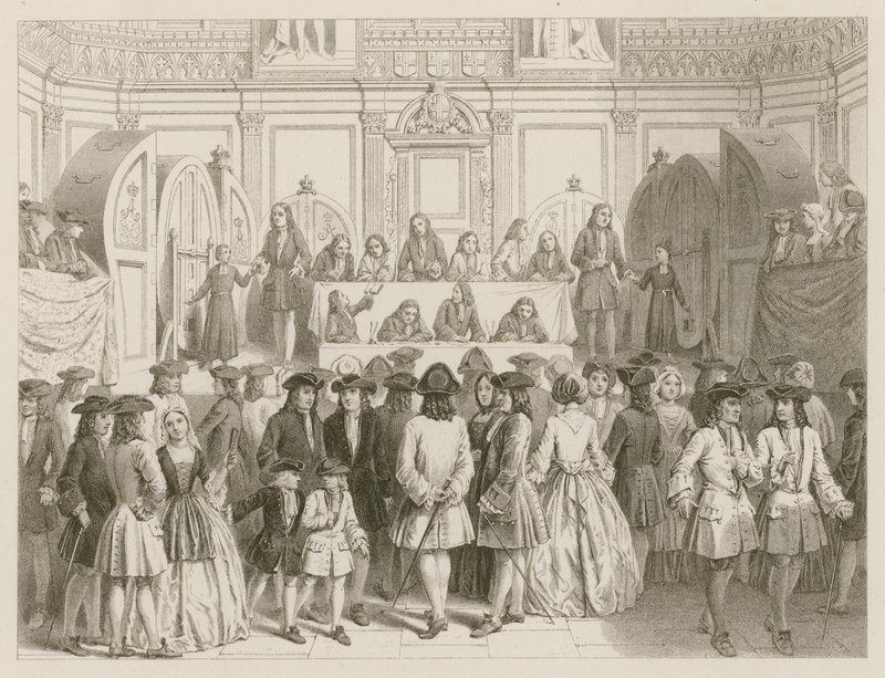 Et lotteri; rundt 1750 av English School