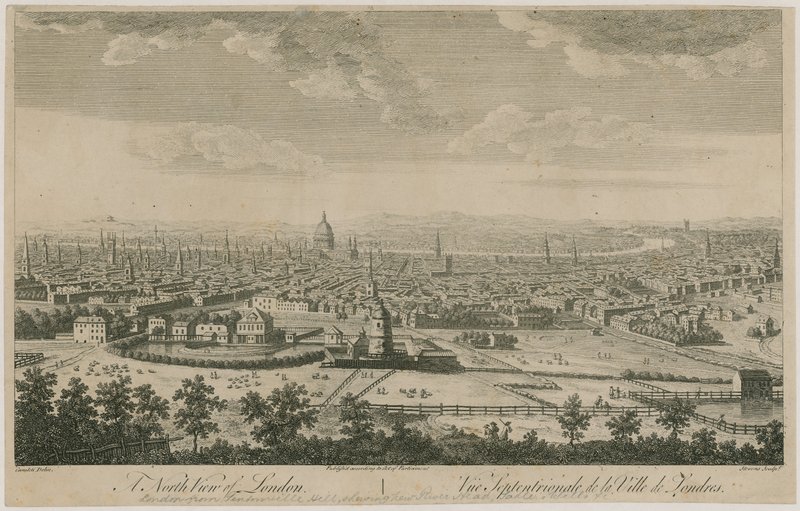 En nordlig utsikt over London. Fra Pentonville Hill av English School