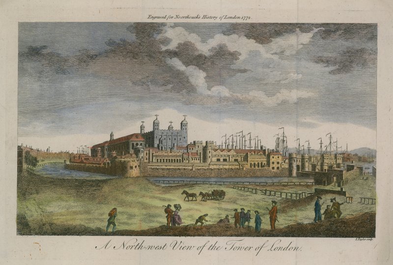 En nordvestlig utsikt over Tower of London av English School