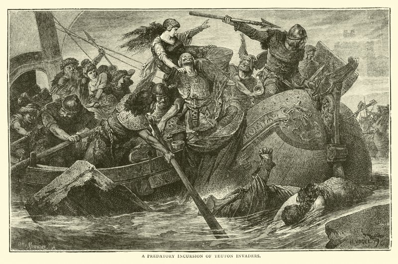 Et rovdyrsangrep av teutonske inntrengere av English School