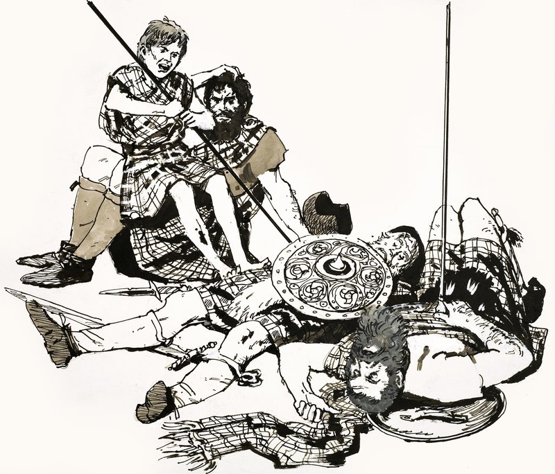 En scene fra Andrew Langs historie 'Ian, The Soldier's Son' av English School