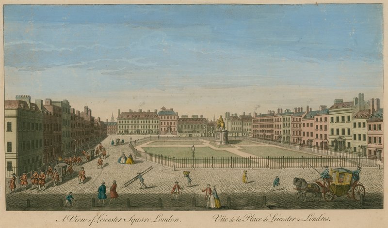 Utsikt over Leicester Square, London av English School
