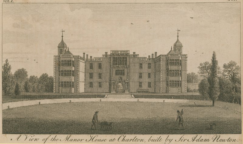 Utsikt over herregården i Charlton, bygget av Sir Adam Newton av English School