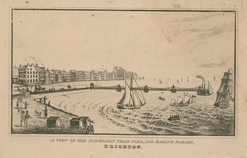 Utsikt over opphenget Chain Pier og Marine Parade av English School