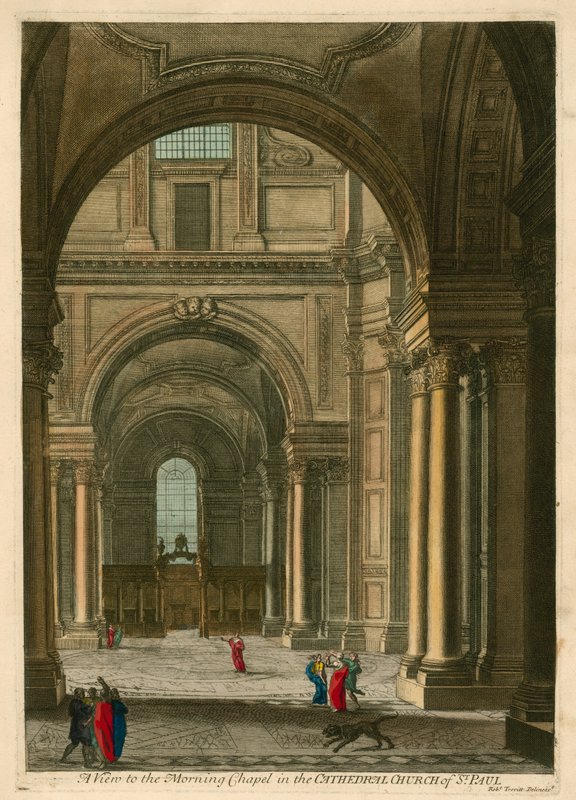 Utsikt til Morning Chapel i Cathedral Church of St Paul, London av English School