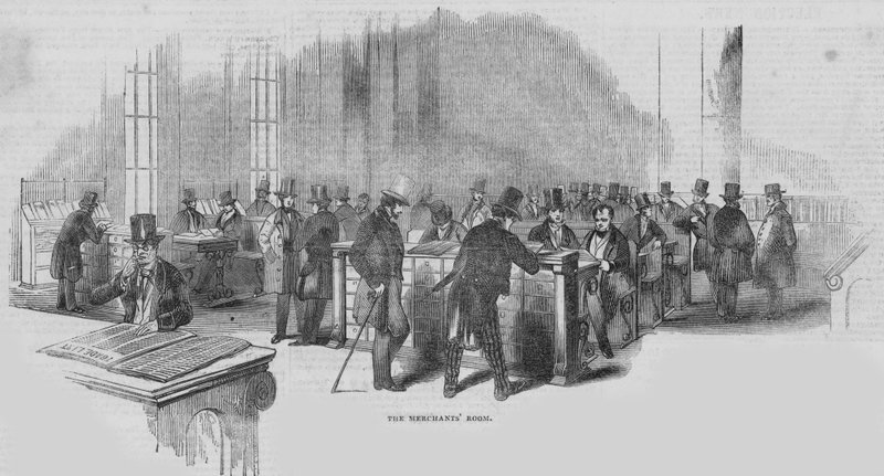 Et besøk til Lloyds - forsikringen av skip: The merchants room av English School