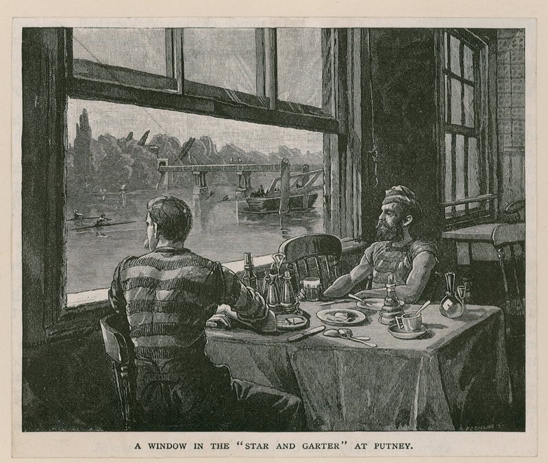 Et vindu i Star and Garter, Putney. av English School