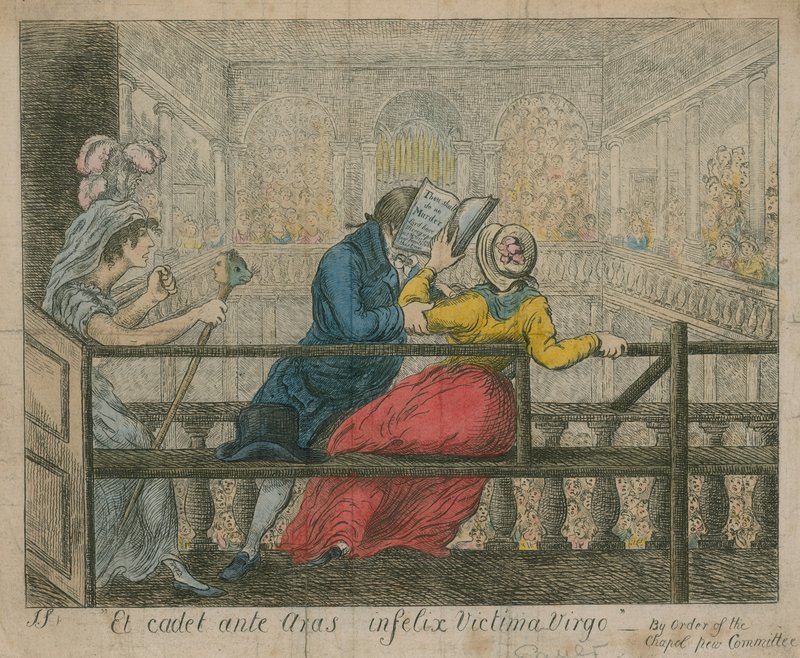 En kvinne blir kastet ut fra kirkebenkene til Foundling Hospital Chapel av English School