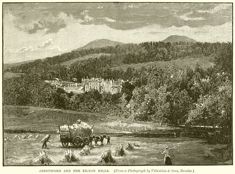 Abbotsford og Eildon Hills av English School