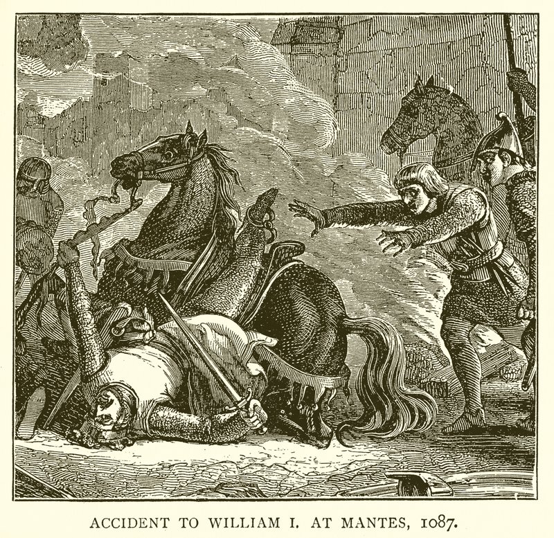 Ulykke med William I i Mantes, 1087 av English School