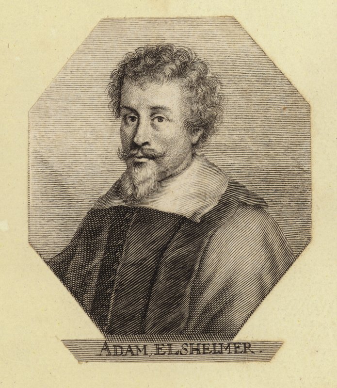 Adam Elsheimer , tysk kunstner. Gravering av Johann Georg Waldreich. av English School