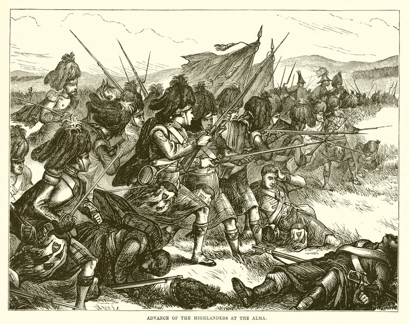 Fremskritt av Highlanders ved Alma av English School