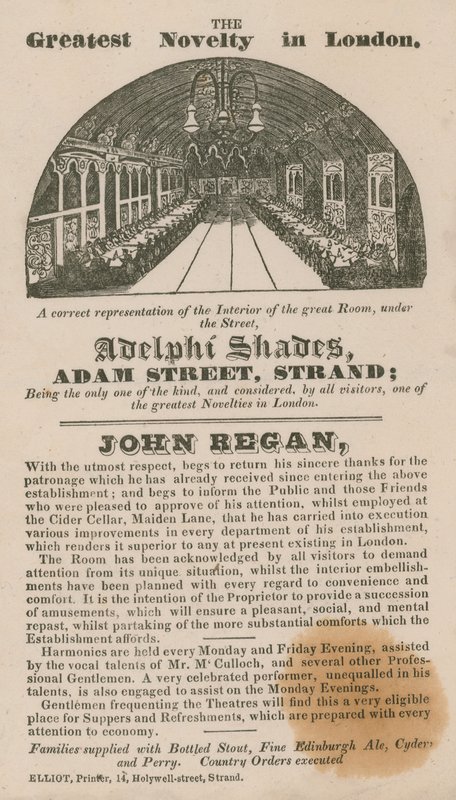 Annonse for Adelphi Shades, Adam Street, Strand av English School