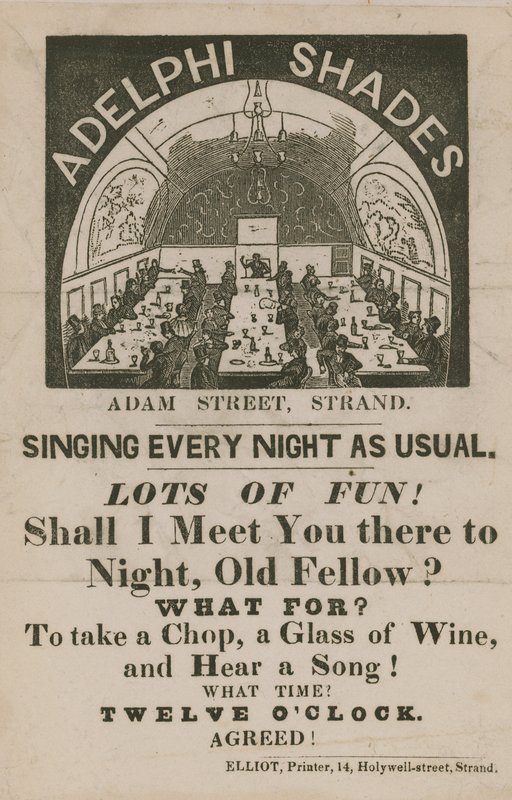 Annonse for Adelphi Shades, Adam Street, Strand av English School