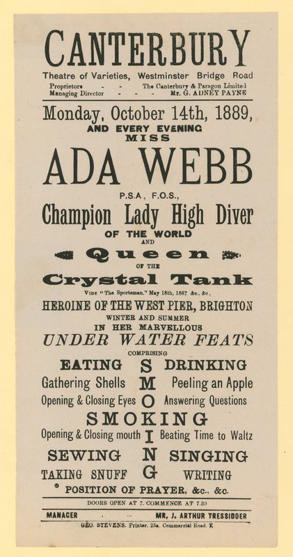 Annonse for Canterbury Theatre of Varieties, Westminster Bridge Road, London av English School