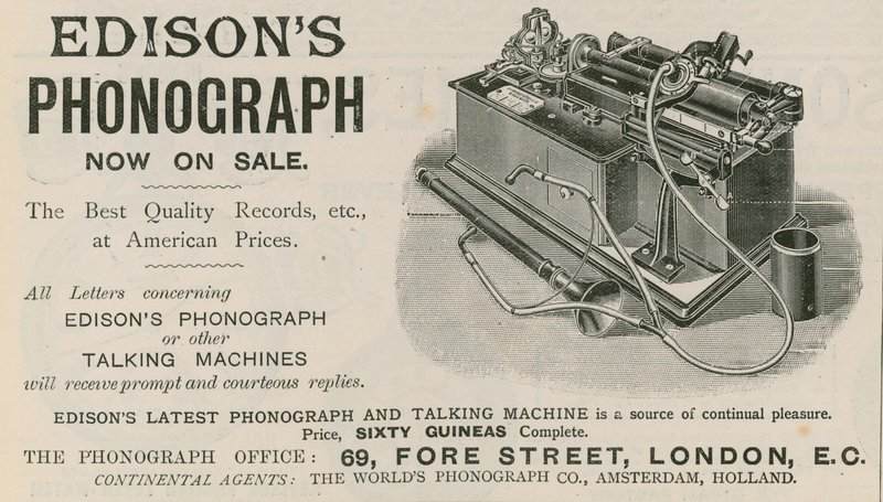 Annonse for Edisons Phonograph av English School