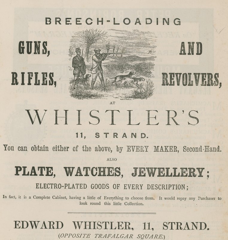 Annonse for Edward Whistler, 11 Strand, London av English School