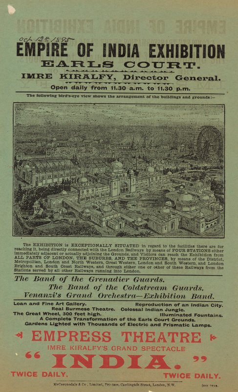 Annonse for Empire of India-utstillingen, Earls Court av English School