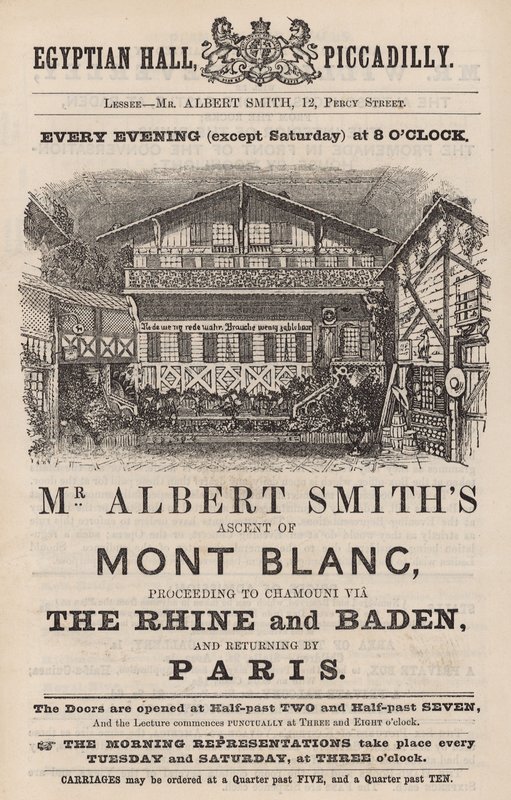 Annonse for Mr Albert Smiths opptreden i Egyptian Hall av English School