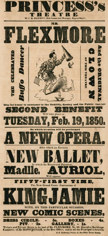 Annonse for Princess Theatre, London av English School