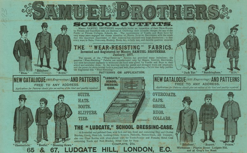 Annonse for Samuel Brothers, Ludgate Hill, London av English School