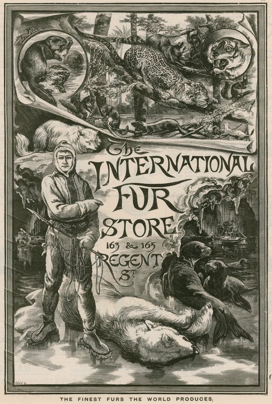 Annonse for The International Fur Store, 163 & 165 Regent Street, London av English School
