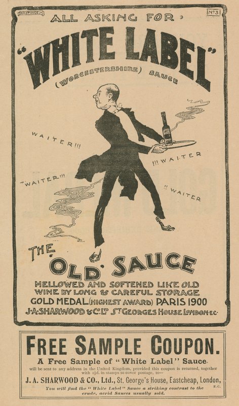 Annonse for White Label Worcestershire saus av English School