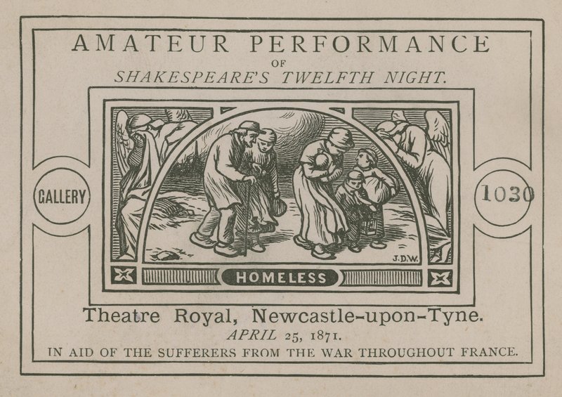 Annonsere for en amatørforestilling av Shakespeares Twelfth Night av English School