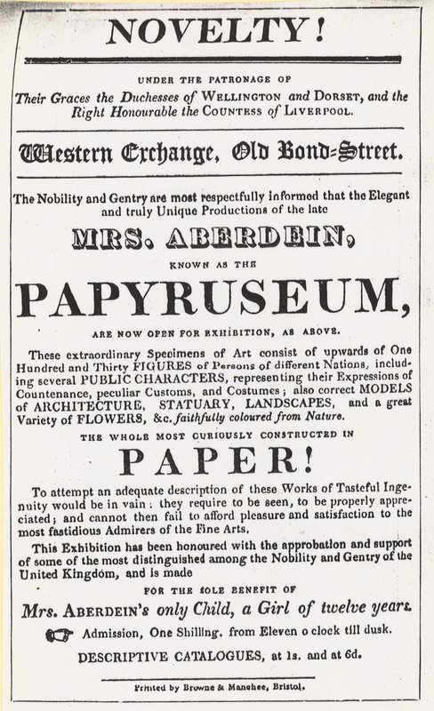 Annonse for en utstilling av Papyruseum av English School