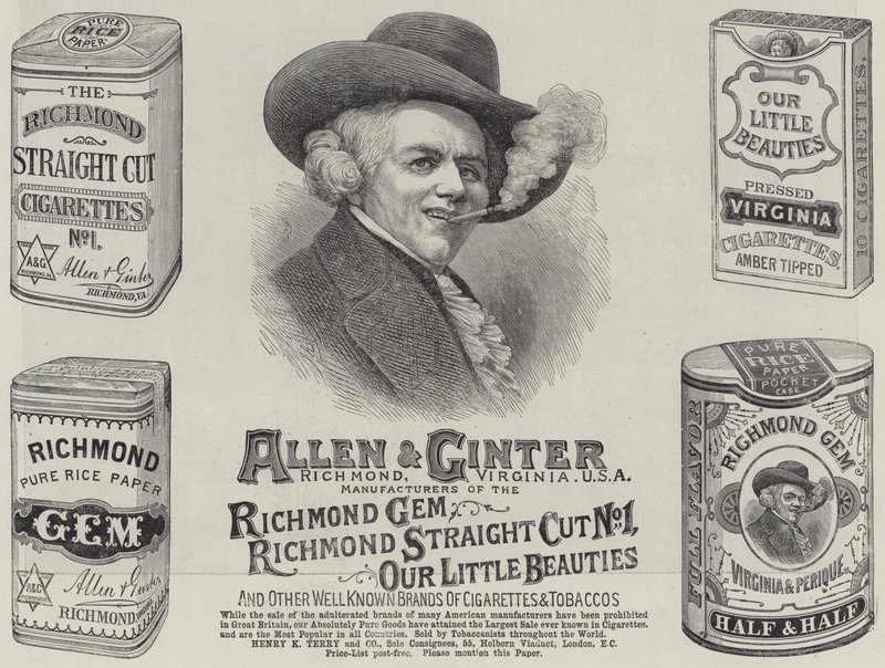 Annonse, Allen og Ginter (gravering) av English School