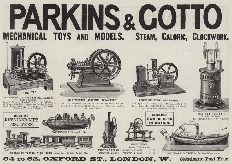 Annonse, Parkins and Gotto (gravering) av English School