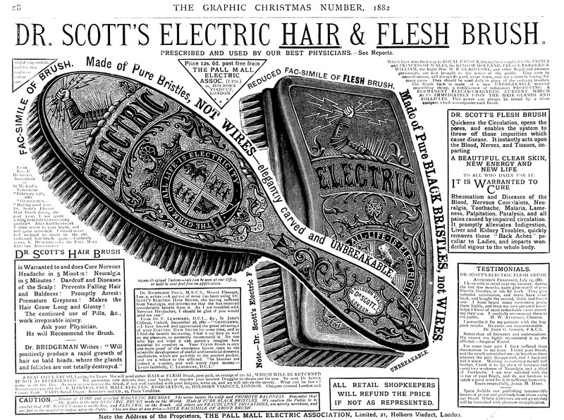 Annonse for Dr Scotts Electric Hair and Flesh Brush av English School