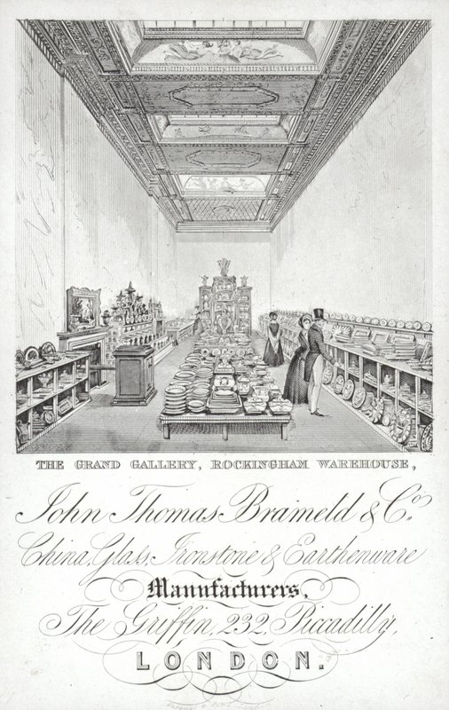 Annonse for John Thomas Brameld og Co, Kina, glass, jernstein og keramikkprodusenter, London av English School