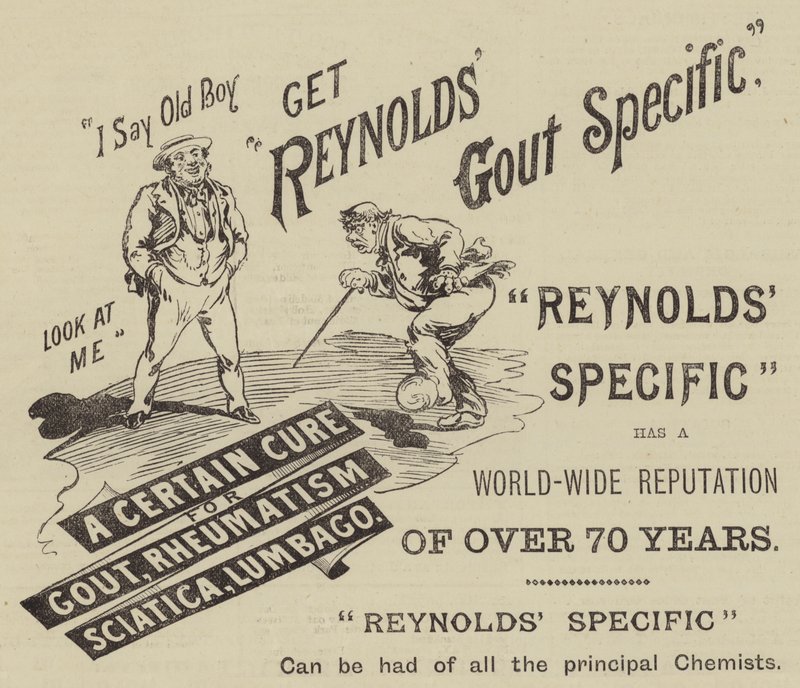 Annonse for Reynolds' Specific (gravering) av English School
