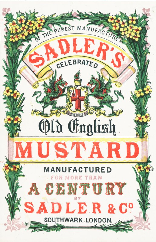Annonse for Sadlers Old English Mustard av English School