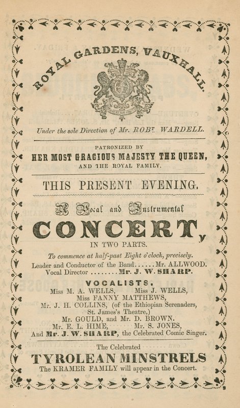 Annonse for Vauxhall Gardens, London av English School