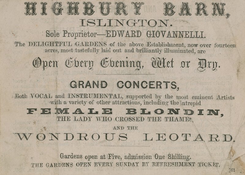 Annonse for Highbury Barn Tavern av English School