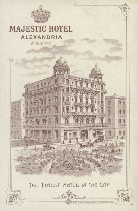 Annonse for Majestic Hotel, Alexandria, Egypt av English School