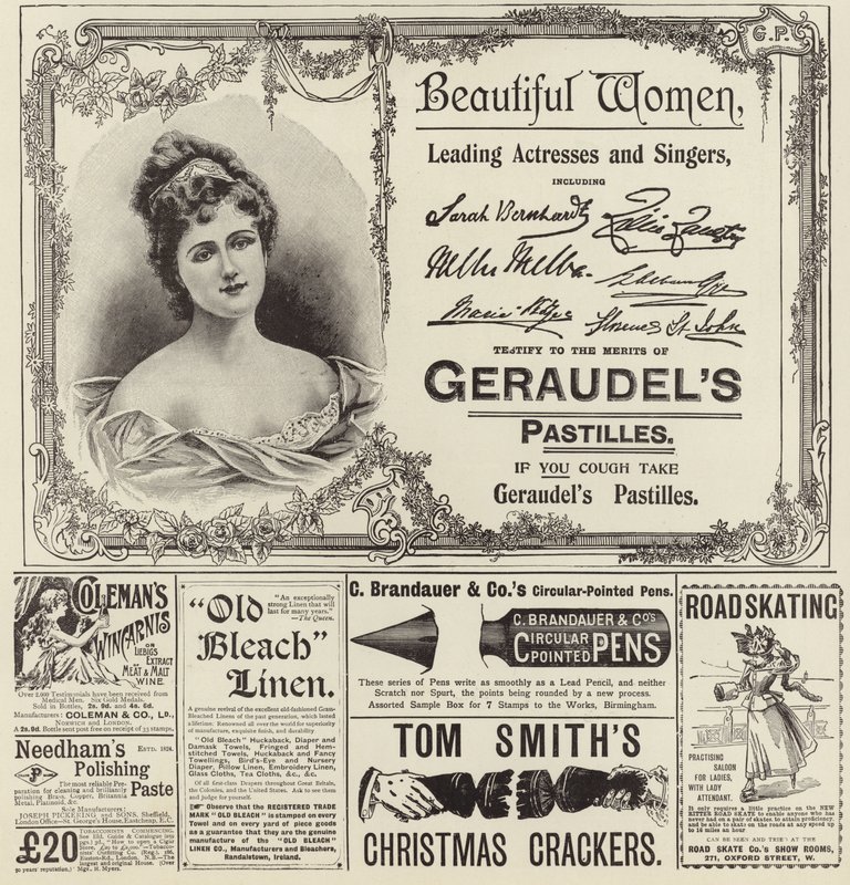 Reklame spredte seg fra The Graphic Christmas Number 1896 av English School