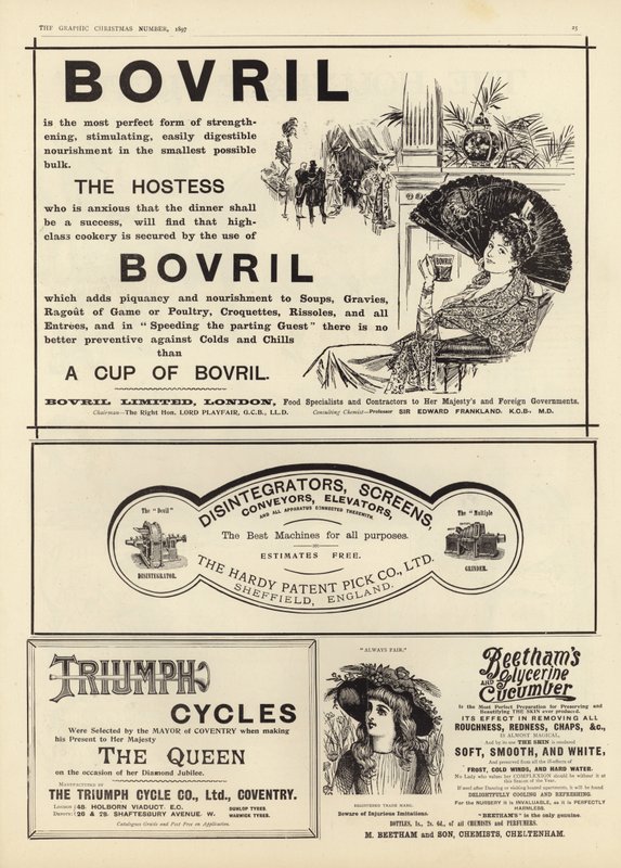 Reklame spredte seg fra The Graphic Christmas Number 1897 av English School