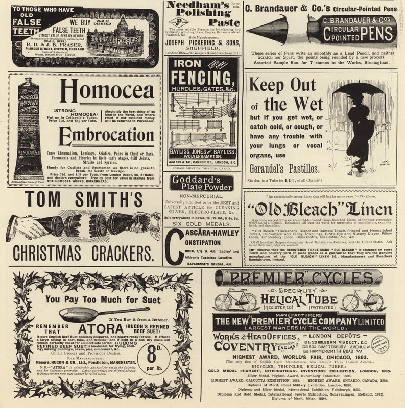 Reklame spredte seg fra The Graphic Christmas Number 1897 av English School