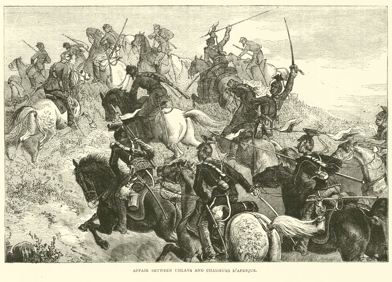 Affære mellom Uhlans og Chasseurs dAfrique, august 1870 av English School